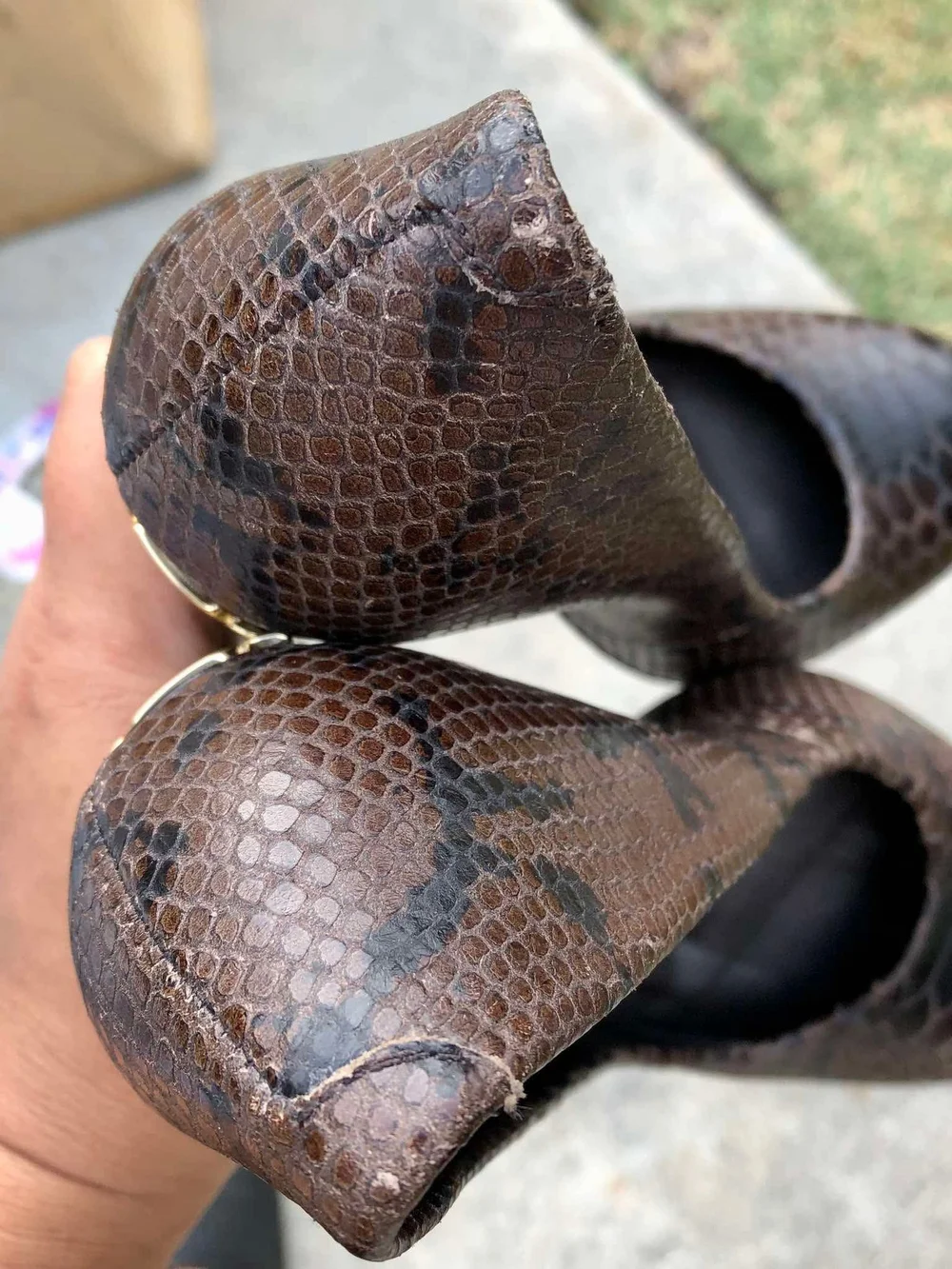 Tory Burch Jude snake-embossed leather platform pumps